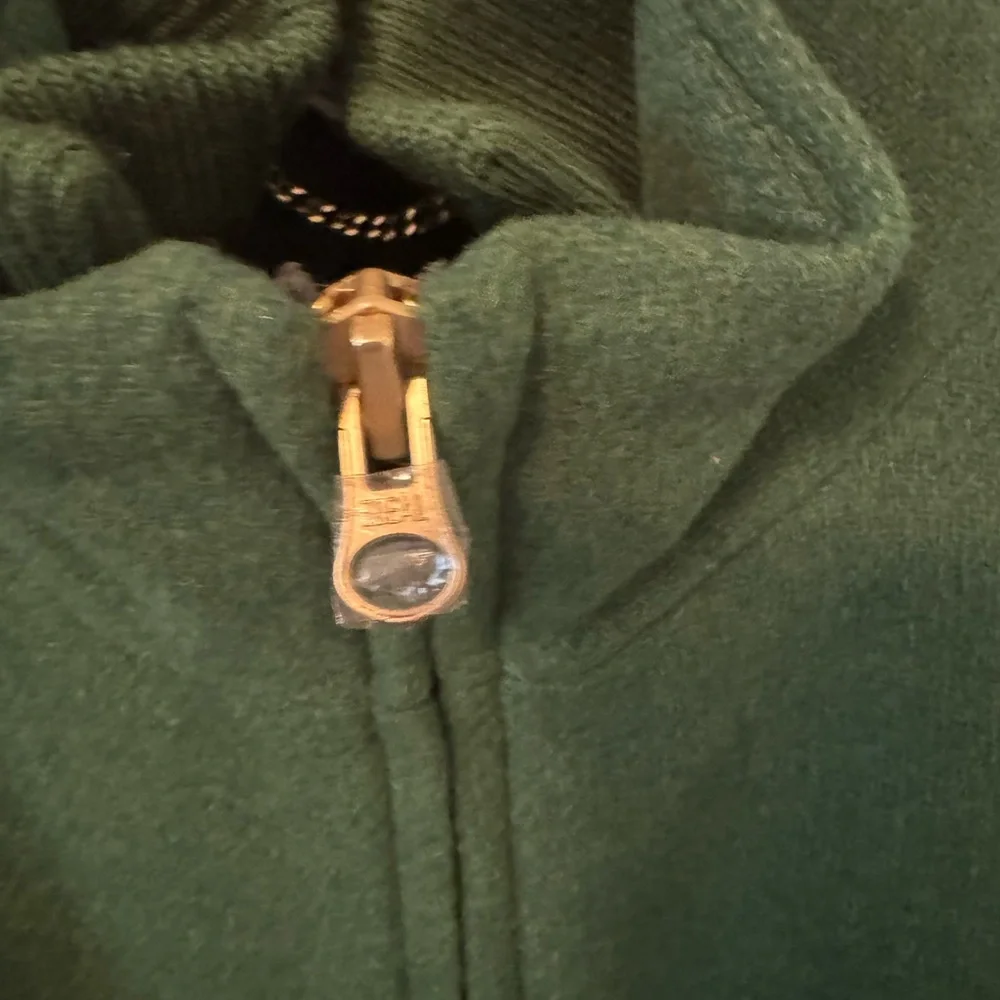 J. Crew Green Coat with Navy Quilted Lining - Picture 4 of 5